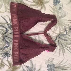 VS PINK bralette lace rose color